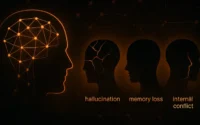 Hero image: common AI failure modes that affect business deployments — hallucination, context loss, competing rules