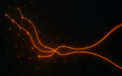 Three data streams carrying conflicting versions of the same record, resolving into one authoritative source